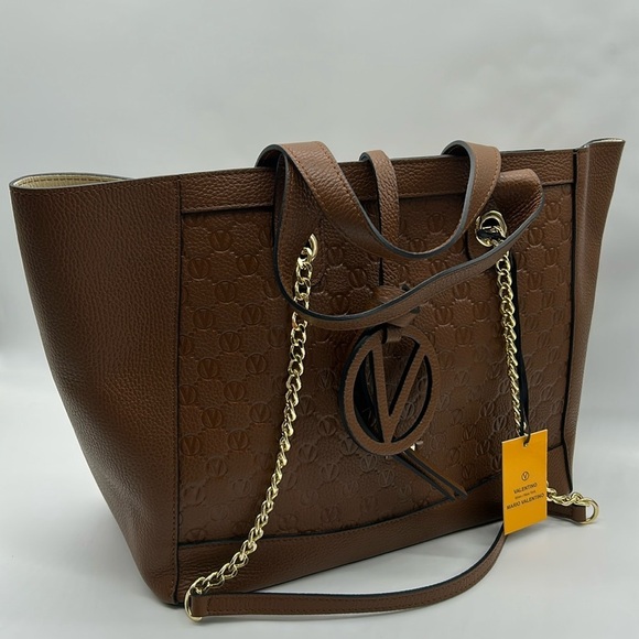 2181- Valentino By Mario Valentino Italian Leather Tote Bag NWT - Picture 3 of 12